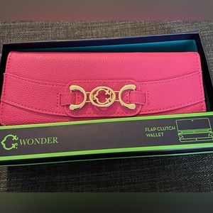 C. Wonder Flap Clutch Wallet in Bright Azalae NWT